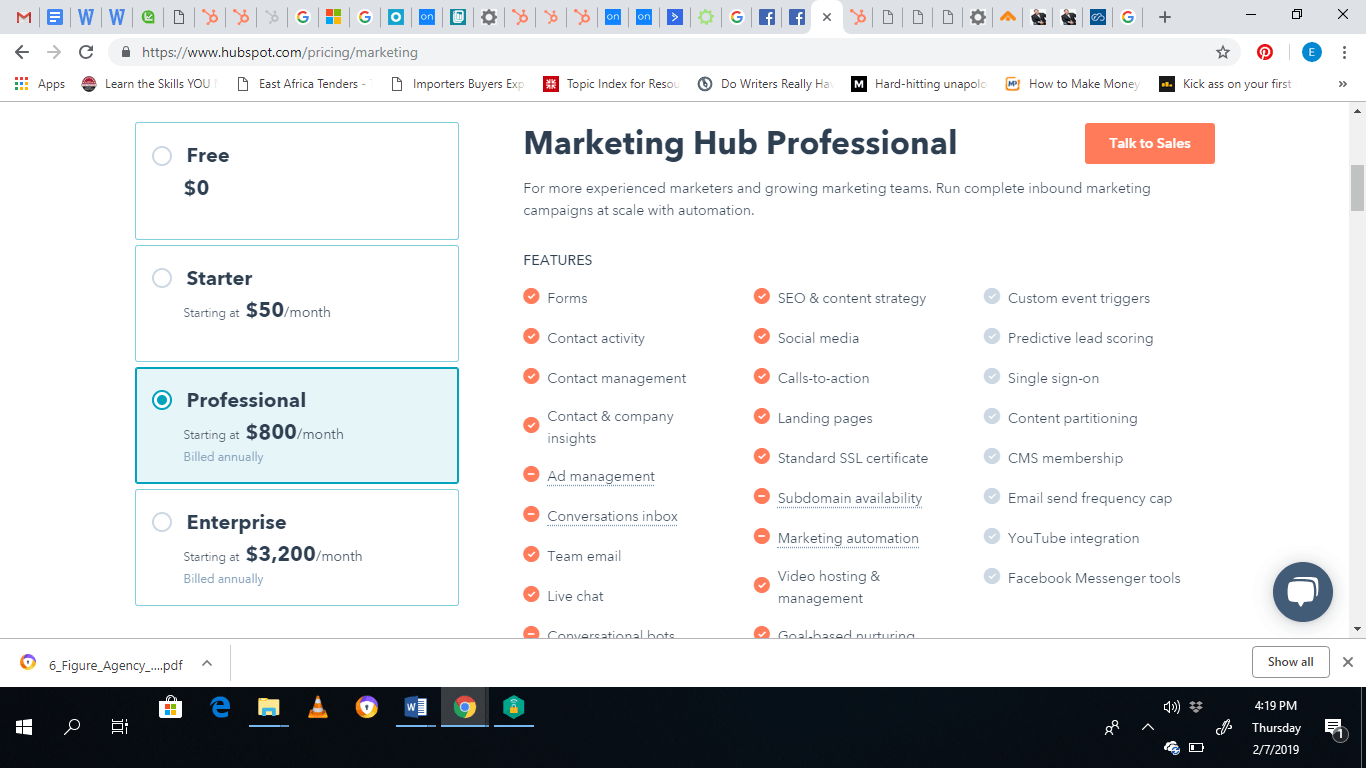 marketing hub professional 