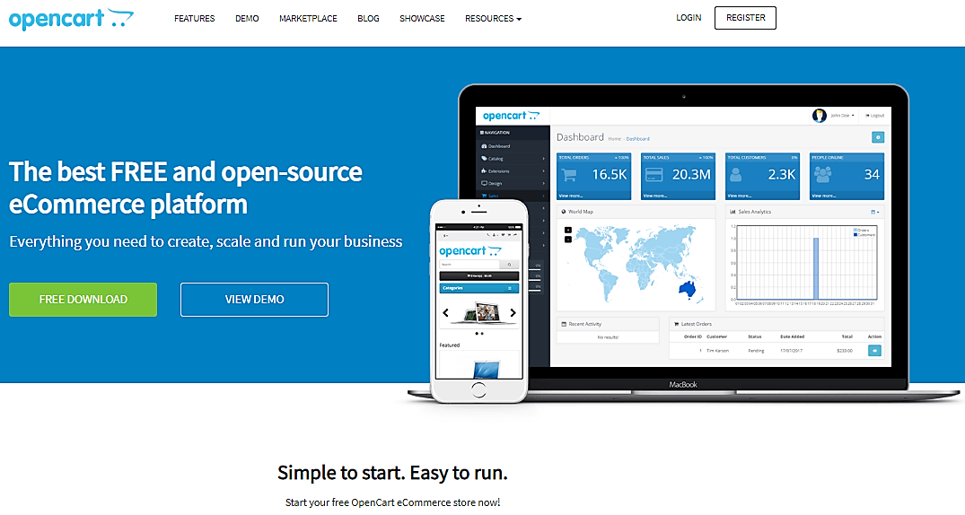 opencart homepage