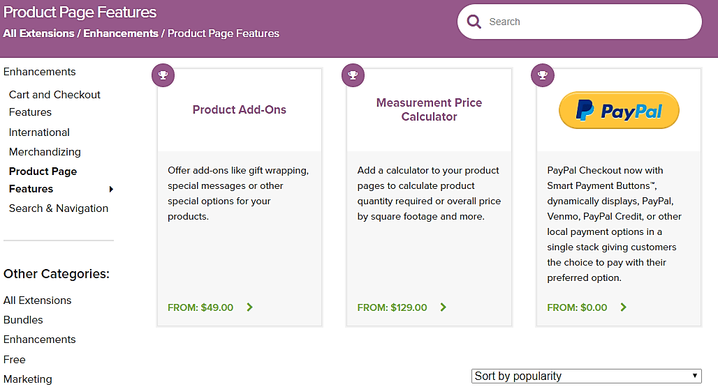 Características de la página de producto de WooCommerce