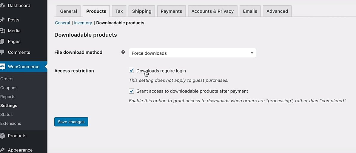 WooCommerce downloadbare producten