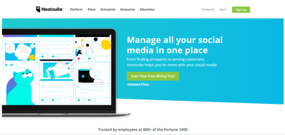 hootsuite homepage