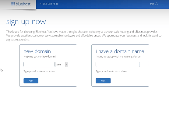 Bluehost sign up now