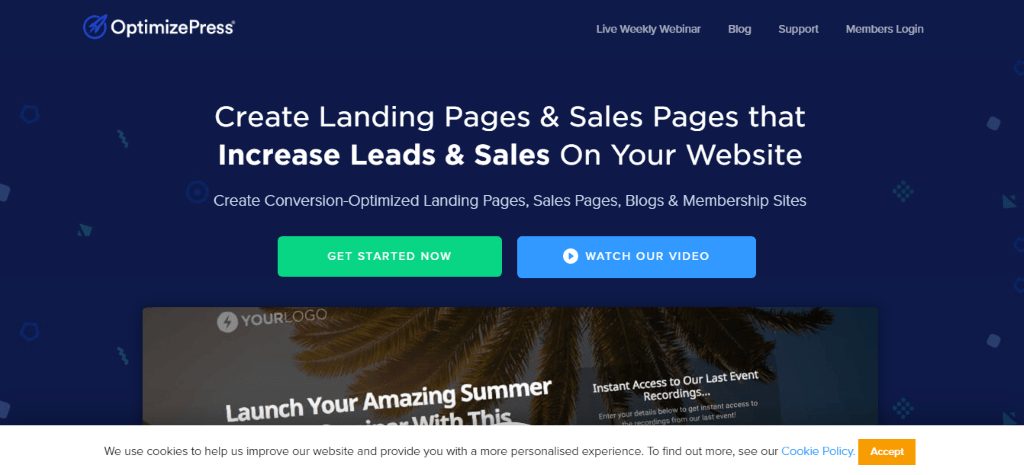 OptimizePress home page