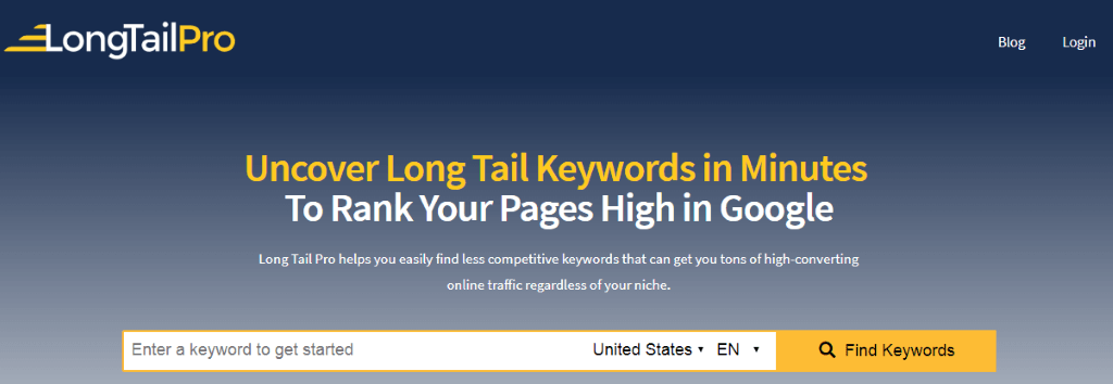 Homepage Long Tail Pro