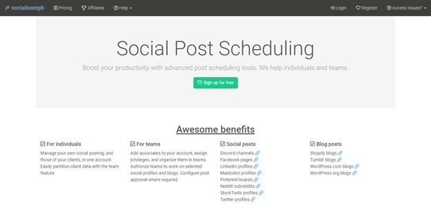 SocialOomph scheduling