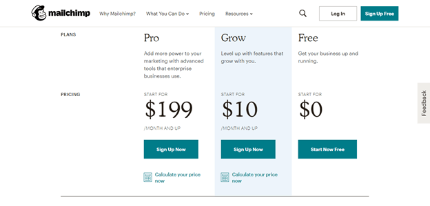 precios de mailchimp