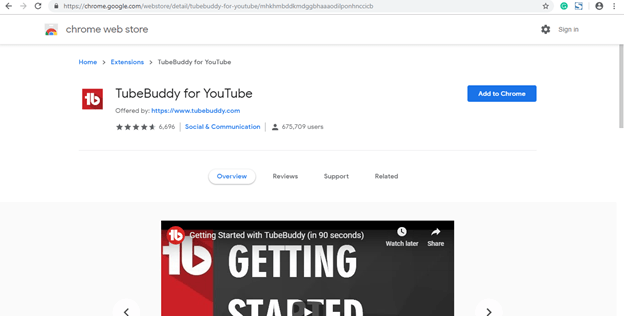 Tubebuddy para YouTube