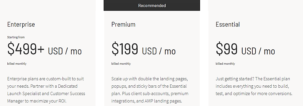 Unbounce Pricing