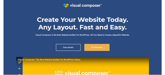 visual composer cree su sitio web