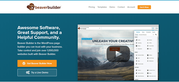 Beaver Builder homepage