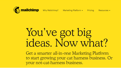 mailchimp página de inicio