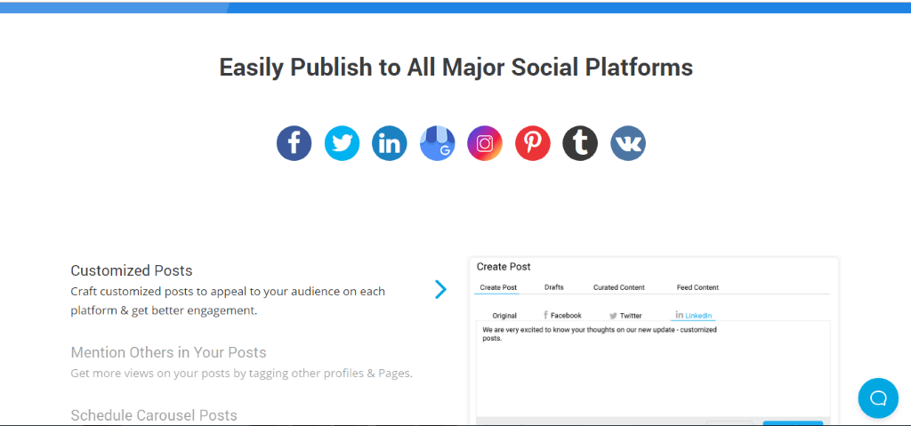 socialpilot easily publish to all major social platforms