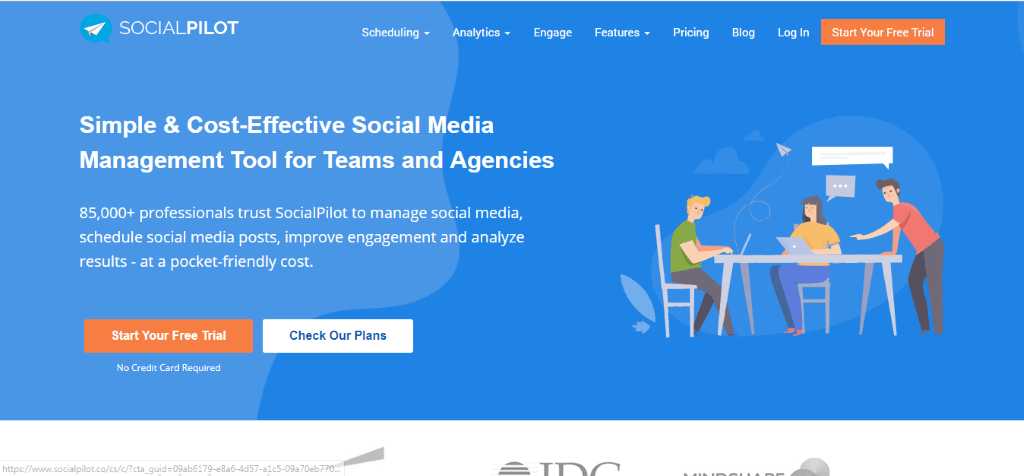 socialpilot home page