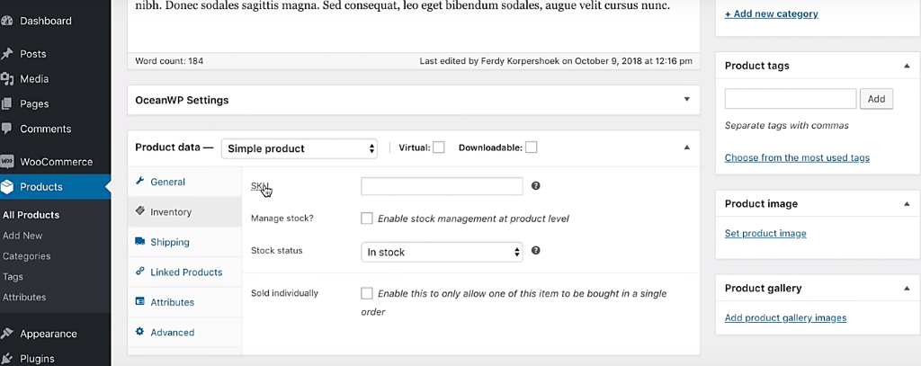 WooCommerce producten