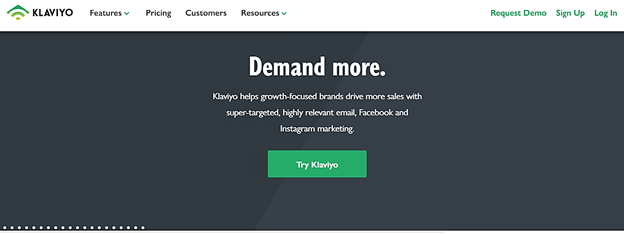 Klaviyo home page