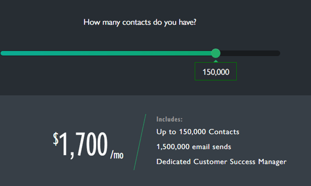 Tarification de Klaviyo pour 150 000 contacts