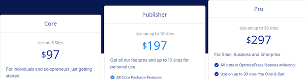 OptimizePress pricing