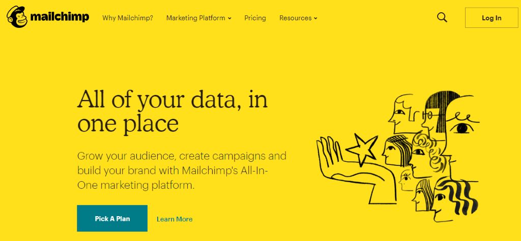 Mailchimp-Startseite