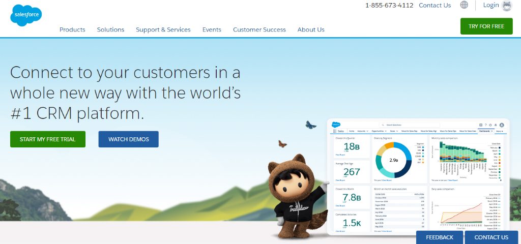 Salesforce home page