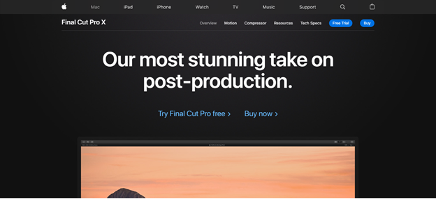 Final Cut Pro X  home page