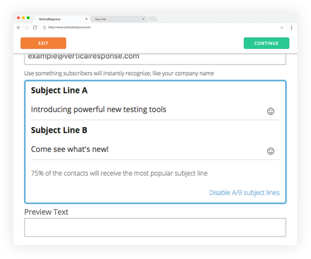 Vertikale Antwort A/B-Tests