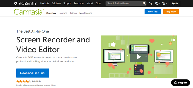 Camtasia homepage