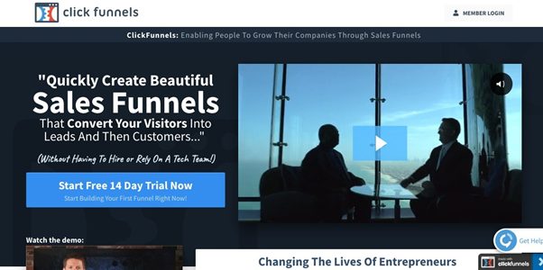 click funnels home page