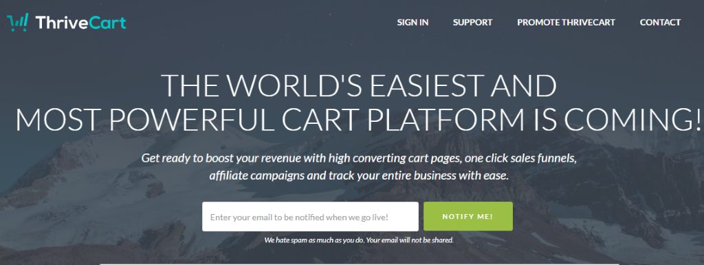 ThriveCart homepage