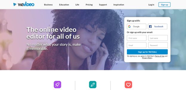 wevideo homepage