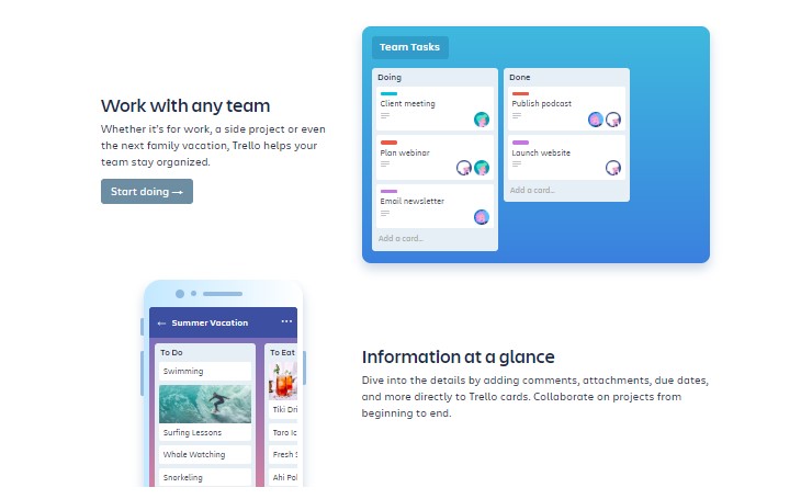 trello team projecten