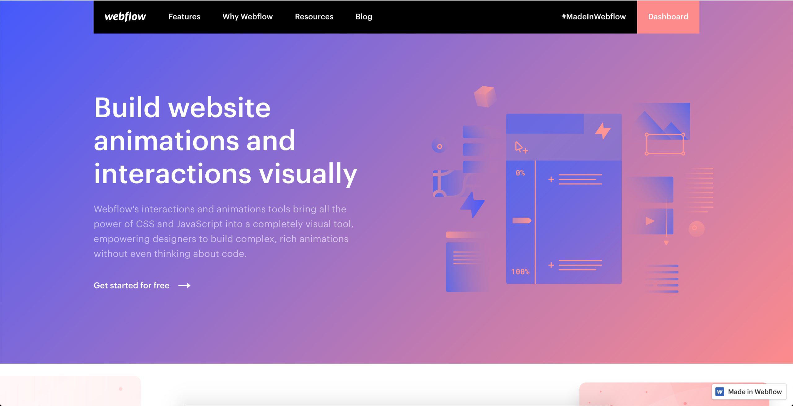 webflow homepage