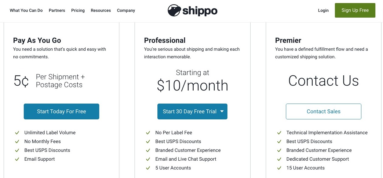 shippo reviews - pricing