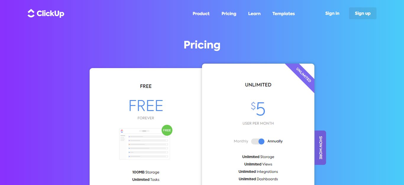 clickup review pricing