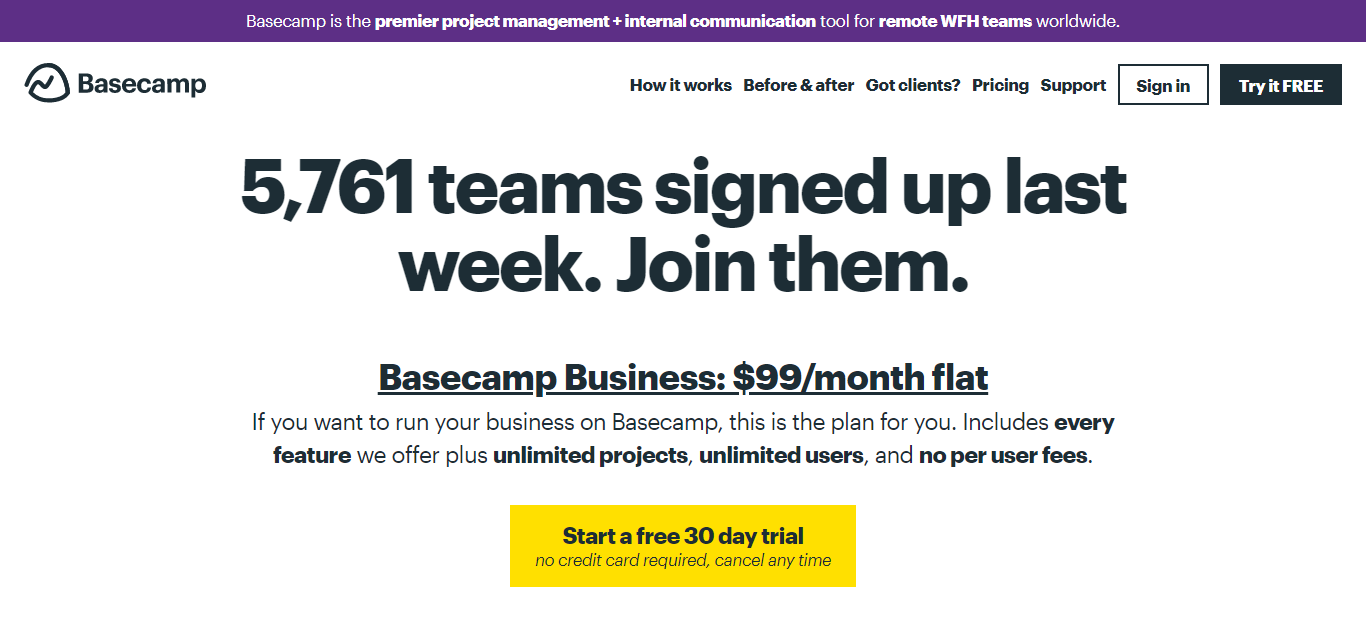 basecamp pricing