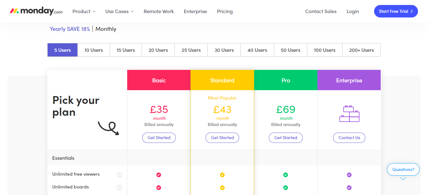 Monday.com pricing