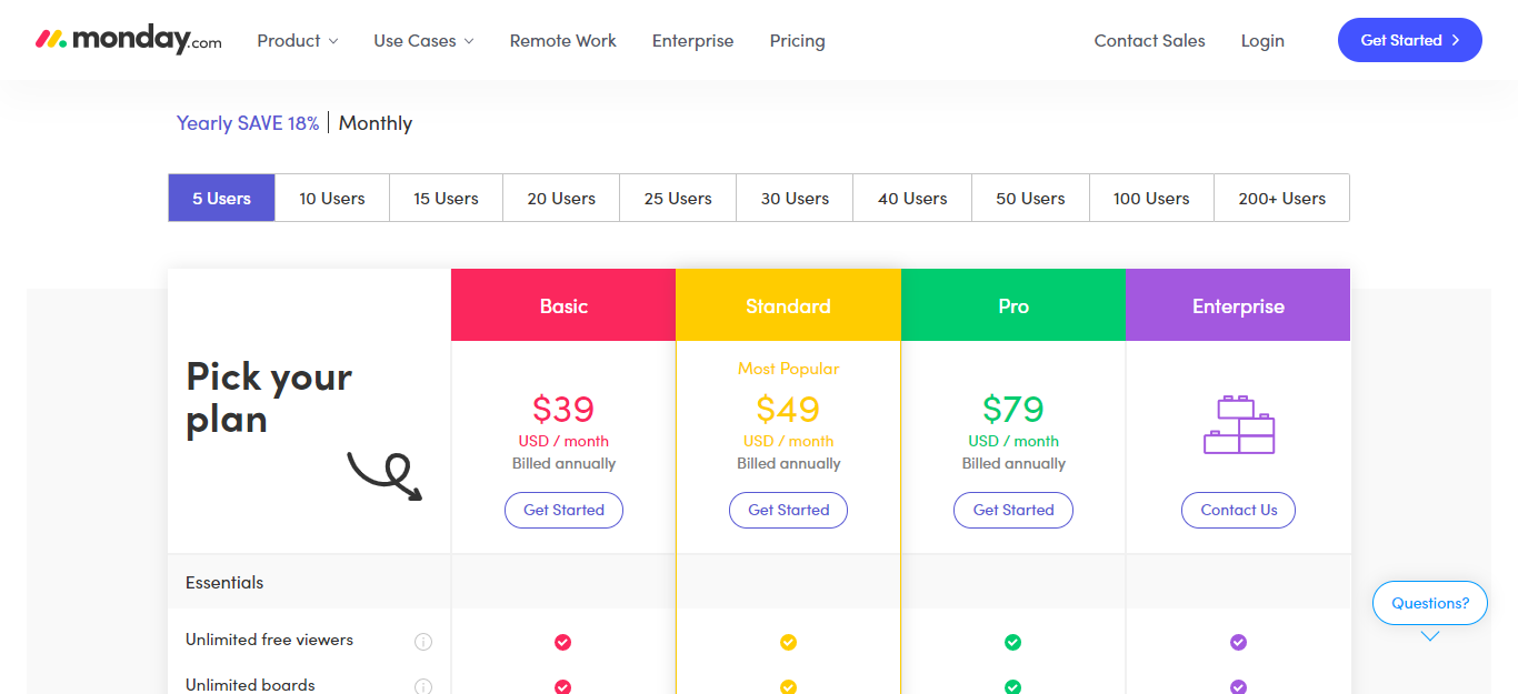 monday.com pricing