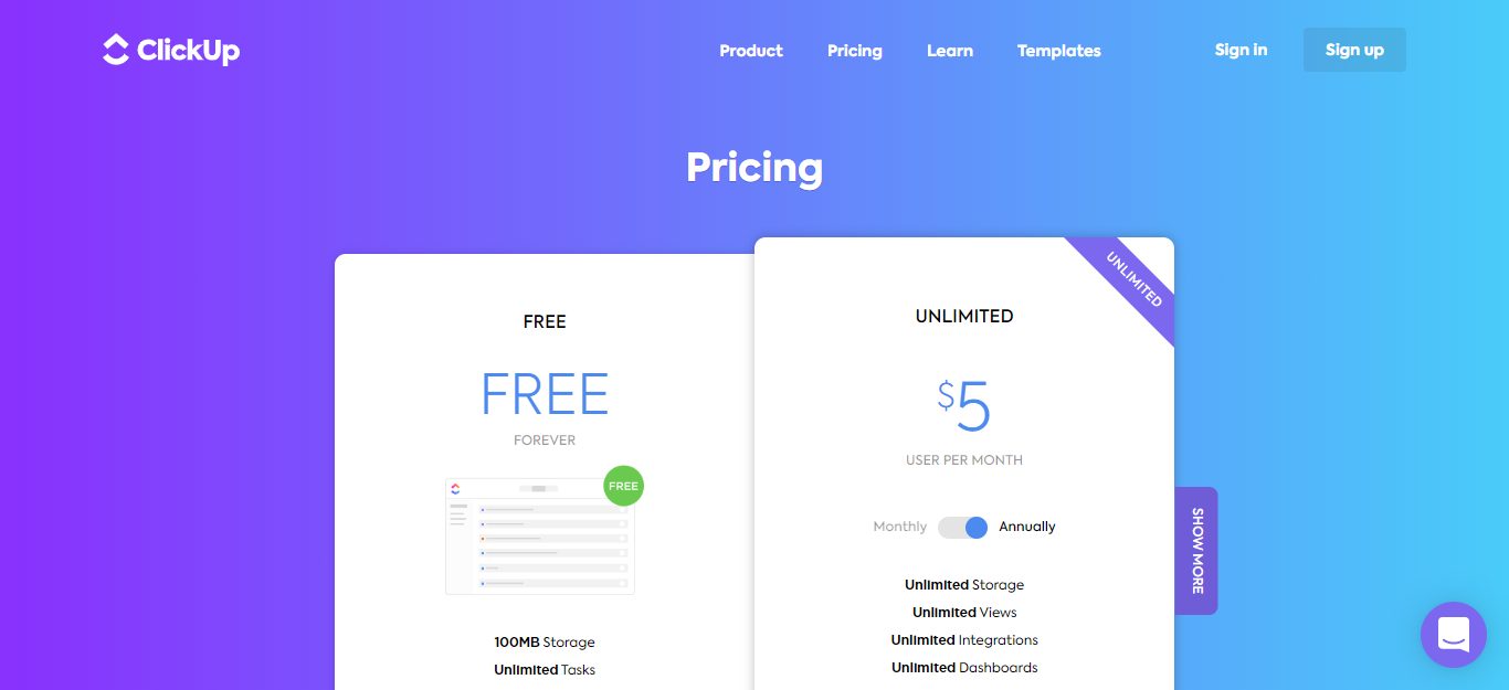 clickup pricing