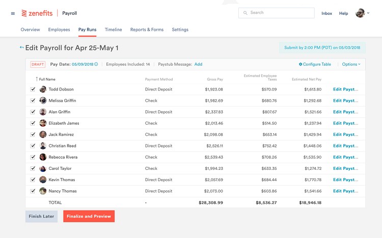 zenefits salarisadministratie