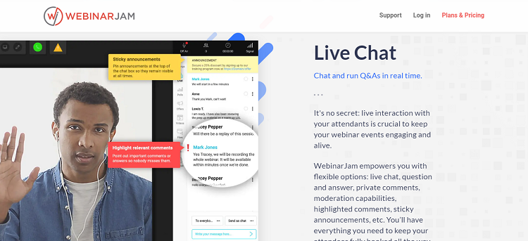 webinarjam live chat