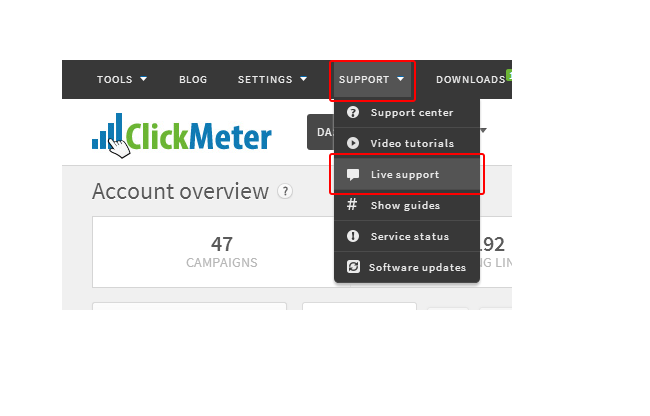 clickmeter support