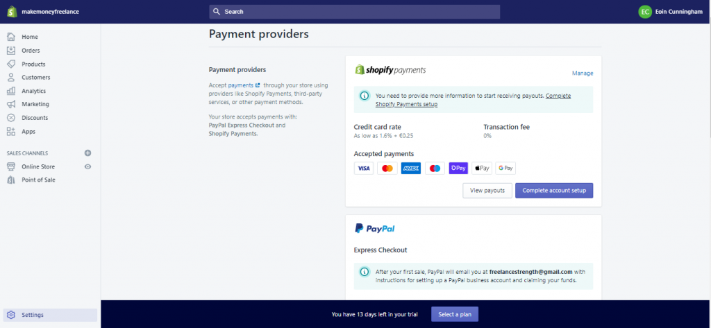 ecwid vs shopify payments