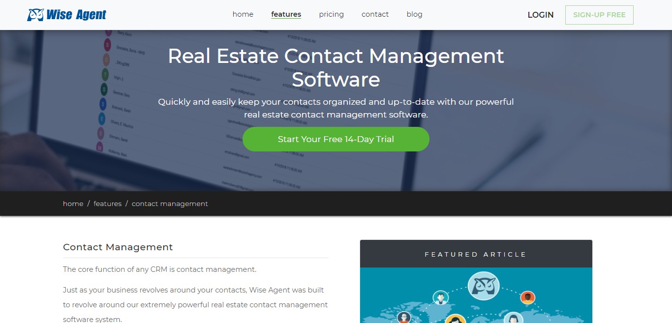 best crm for real estate - Wise Agent