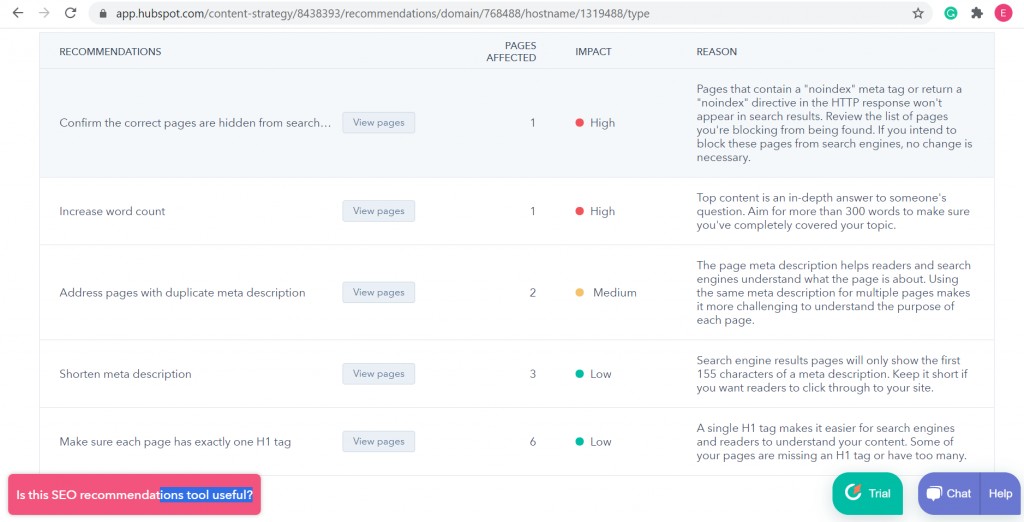 Mostrando a los lectores los consejos SEO que Hubspot proporciona a los profesionales del marketing.