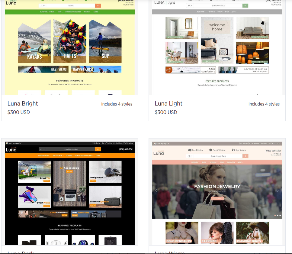 Los Mejores Temas BigCommerce top Theme Luna 