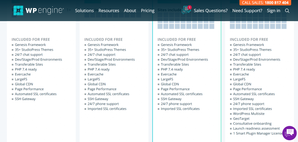 WPEngine provides some free features within its plans, this screenshot is to show readers.