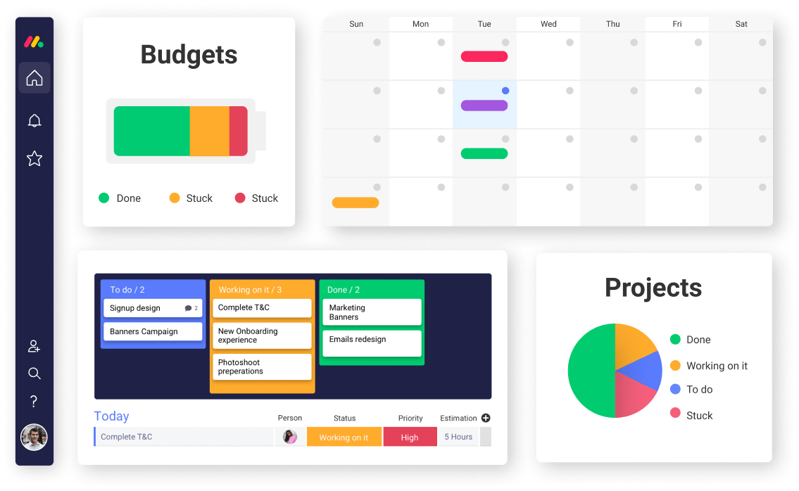 montag com dashboards