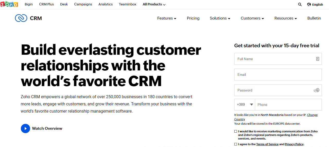 zoho crm