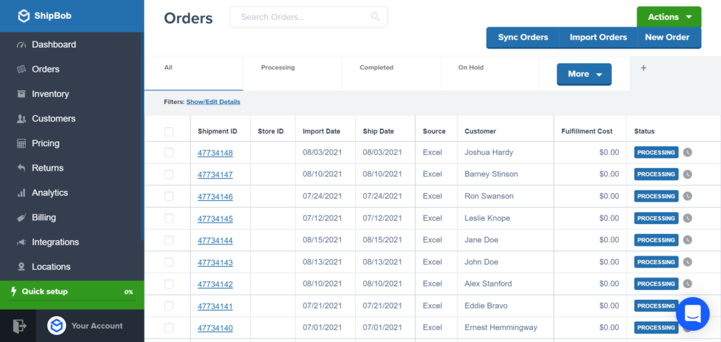 ShipBob Order Management