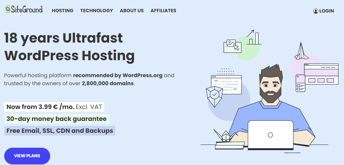 Mejor GoDaddy Alternativas de Hosting: siteground