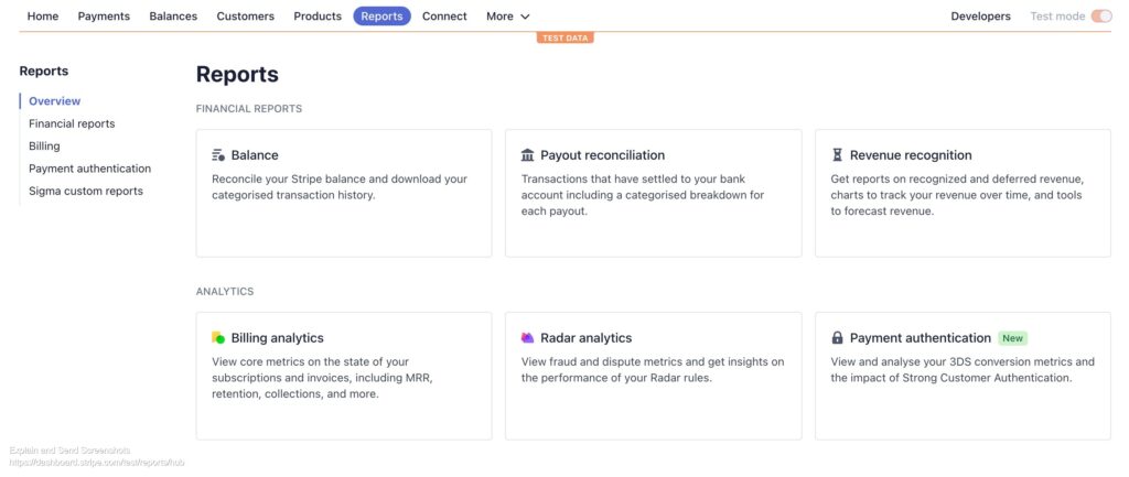 Stripe Reports